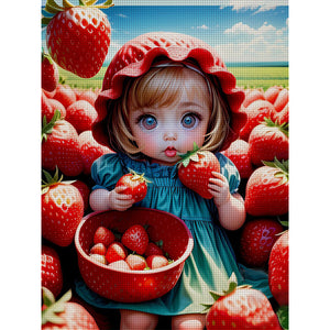 Huancan - Strawberry Shortcake - 45*60CM 11CT 3 Stamped Cross Stitch