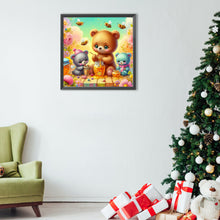 Load image into Gallery viewer, Bears Sharing Honey 40*40CM(Canvas) Full Round Drill Diamond Painting
