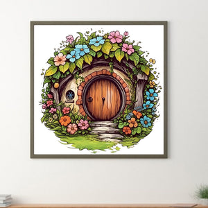Flower Cottage 40*40CM(Canvas) Full Round Drill Diamond Painting