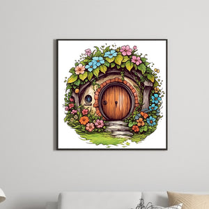 Flower Cottage 40*40CM(Canvas) Full Round Drill Diamond Painting