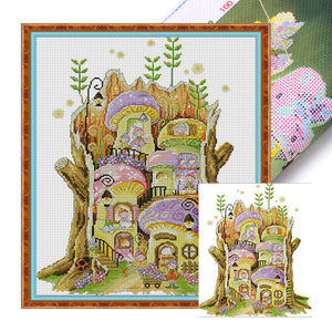 Joy Sunday - Fairy House - 40*47CM 14CT 2 Stamped Cross Stitch