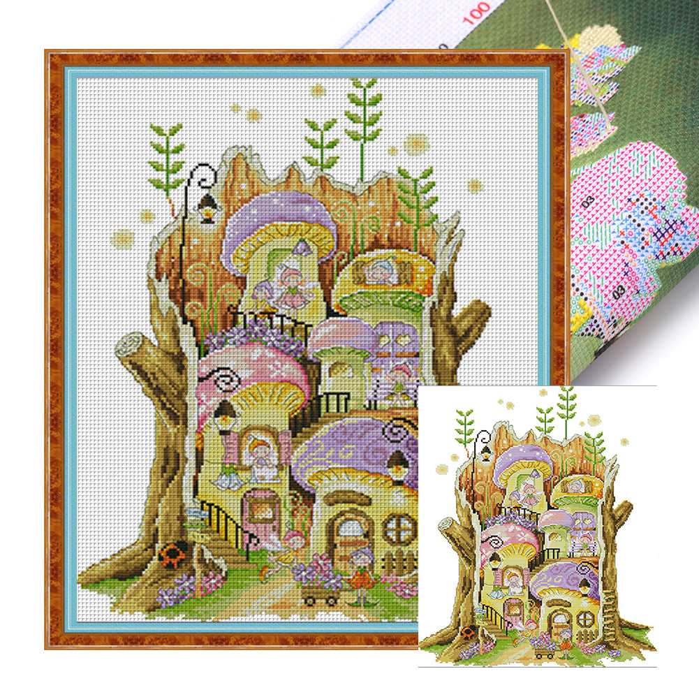 Joy Sunday - Fairy House - 40*47CM 14CT 2 Stamped Cross Stitch