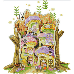 Joy Sunday - Fairy House - 40*47CM 14CT 2 Stamped Cross Stitch