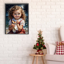 Load image into Gallery viewer, Little Girl Playing On The Beach 30*40CM(Canvas) Full Round Drill Diamond Painting
