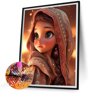 Exotic Little Girl 30*40CM(Canvas) Full Round Drill Diamond Painting