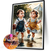 Load image into Gallery viewer, Sweet Girl 30*40CM(Canvas) Full Round Drill Diamond Painting
