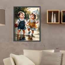 Load image into Gallery viewer, Sweet Girl 30*40CM(Canvas) Full Round Drill Diamond Painting
