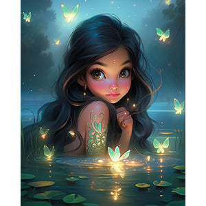Girl In The Lake 40*50CM(Picture) Full Round Drill Diamond Painting
