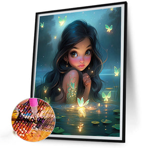 Girl In The Lake 40*50CM(Picture) Full Round Drill Diamond Painting
