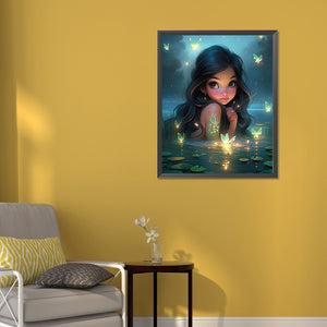 Girl In The Lake 40*50CM(Picture) Full Round Drill Diamond Painting