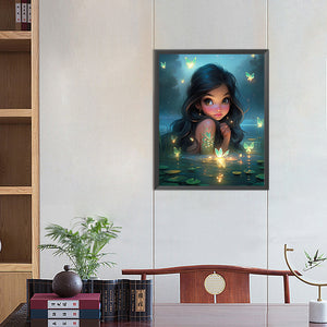 Girl In The Lake 40*50CM(Picture) Full Round Drill Diamond Painting