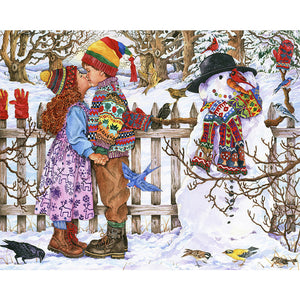 Kissing In The Snow 50*40CM(Picture) Full Round Drill Diamond Painting