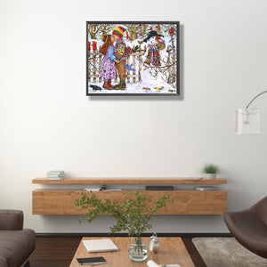 Kissing In The Snow 50*40CM(Picture) Full Round Drill Diamond Painting