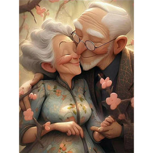 Elderly Couple 30*40CM(Canvas) Full Round Drill Diamond Painting