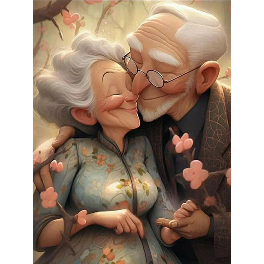 Elderly Couple 30*40CM(Canvas) Full Round Drill Diamond Painting
