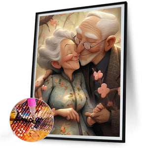 Elderly Couple 30*40CM(Canvas) Full Round Drill Diamond Painting
