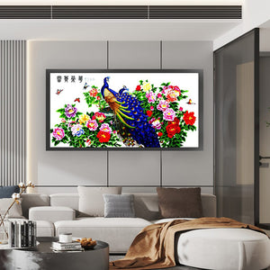 Joy Sunday - Wealth And Splendor - Peacock - 136*71CM 14CT 2 Stamped Cross Stitch