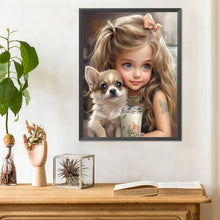 Load image into Gallery viewer, Sweet Girl 30*40CM(Canvas) Full Round Drill Diamond Painting
