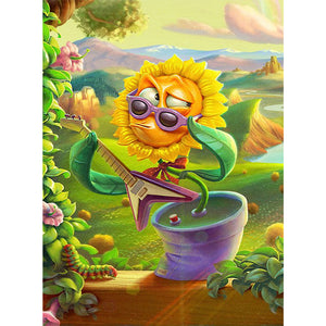 Funny Sunflowers 45*60CM(Canvas) Full Square Drill Diamond Painting