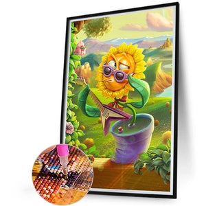 Funny Sunflowers 45*60CM(Canvas) Full Square Drill Diamond Painting
