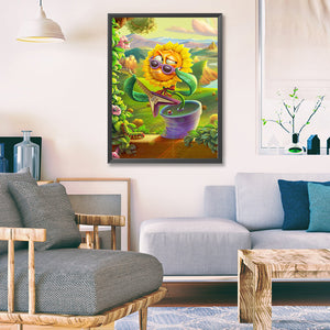 Funny Sunflowers 45*60CM(Canvas) Full Square Drill Diamond Painting