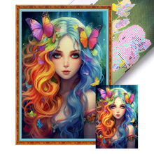 Load image into Gallery viewer, Yishu - Butterfly Girl - 50*75CM 11CT 3 Stamped Cross Stitch
