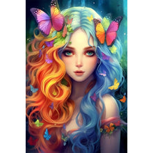 Load image into Gallery viewer, Yishu - Butterfly Girl - 50*75CM 11CT 3 Stamped Cross Stitch
