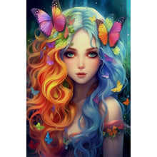Load image into Gallery viewer, Yishu - Butterfly Girl - 50*75CM 11CT 3 Stamped Cross Stitch
