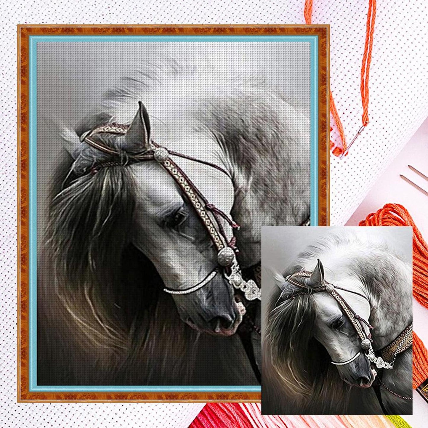 Horse - Full 11CT Counted Cross Stitch 36x46CM - Yishu