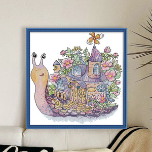 Joy Sunday - Snail House - 30*31CM 14CT 2 Stamped Cross Stitch
