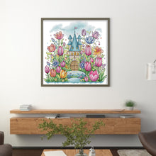 Load image into Gallery viewer, Joy Sunday - Flower Castle - 42*40CM 14CT 2 Stamped Cross Stitch
