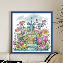 Load image into Gallery viewer, Joy Sunday - Flower Castle - 42*40CM 14CT 2 Stamped Cross Stitch
