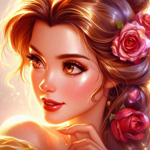 Beautiful Modern Princess Belle 30*30CM(Canvas) Full Round Drill Diamond Painting