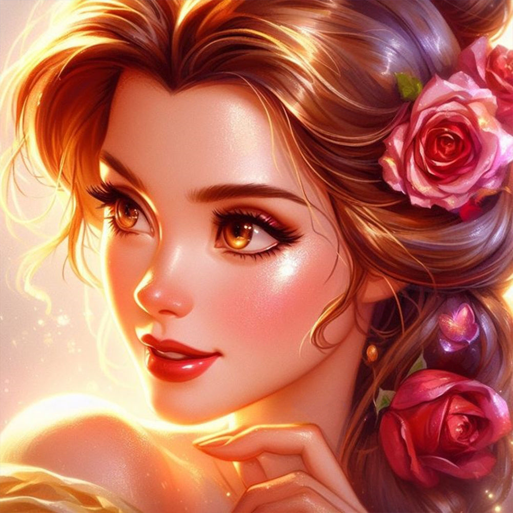 Beautiful Modern Princess Belle 30*30CM(Canvas) Full Round Drill Diamond Painting