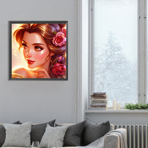 Beautiful Modern Princess Belle 30*30CM(Canvas) Full Round Drill Diamond Painting