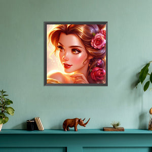 Beautiful Modern Princess Belle 30*30CM(Canvas) Full Round Drill Diamond Painting