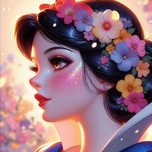 Beautiful Modern Snow White 30*30CM(Canvas) Full Round Drill Diamond Painting