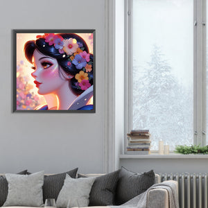 Beautiful Modern Snow White 30*30CM(Canvas) Full Round Drill Diamond Painting