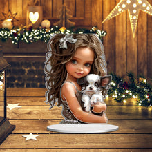 Load image into Gallery viewer, Acrylic Little Girl Diamond Painting Tabletop Ornament Kit for Home Office Decor
