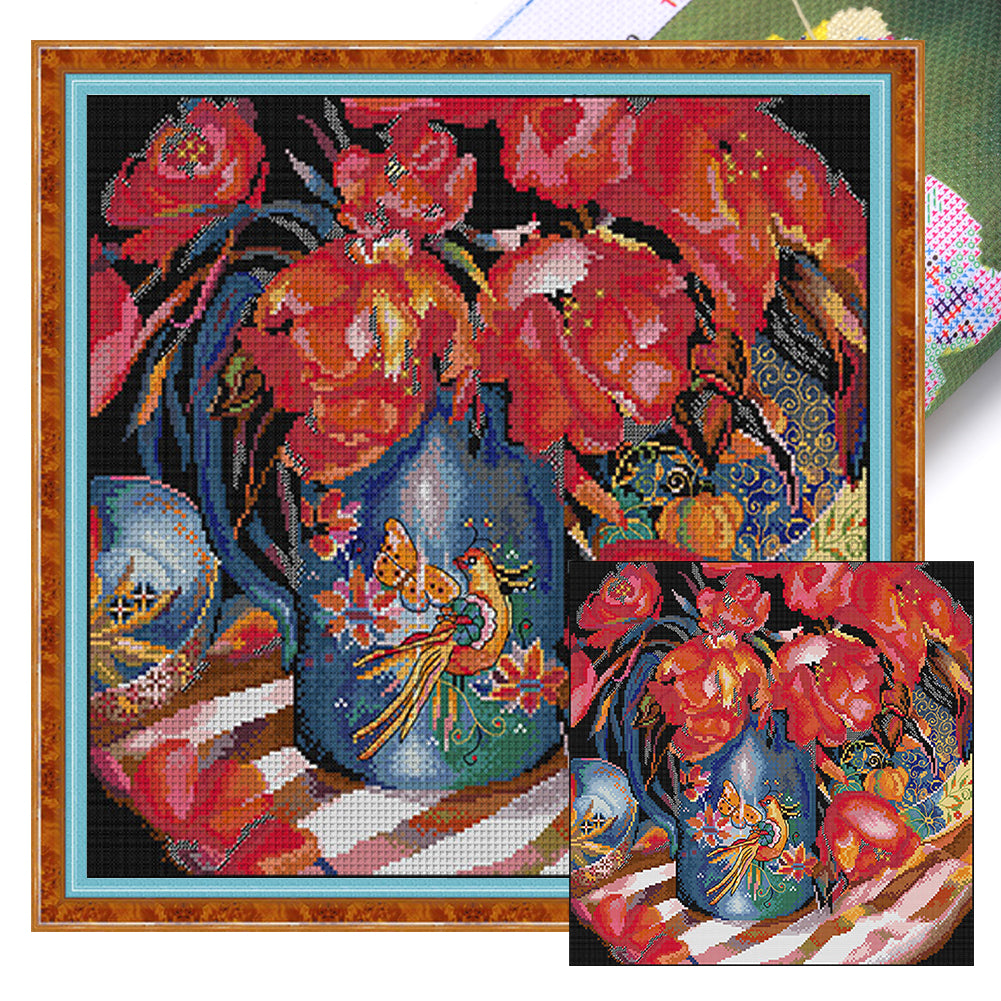 Joy Sunday - Oriental Tulips - 43*41CM 14CT 2 Stamped Cross Stitch