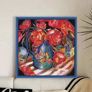 Joy Sunday - Oriental Tulips - 43*41CM 14CT 2 Stamped Cross Stitch
