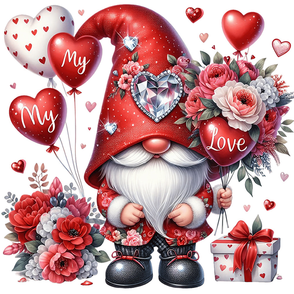 Love Gnome - Full 11CT Stamped Cross Stitch 40x40CM - Huacan