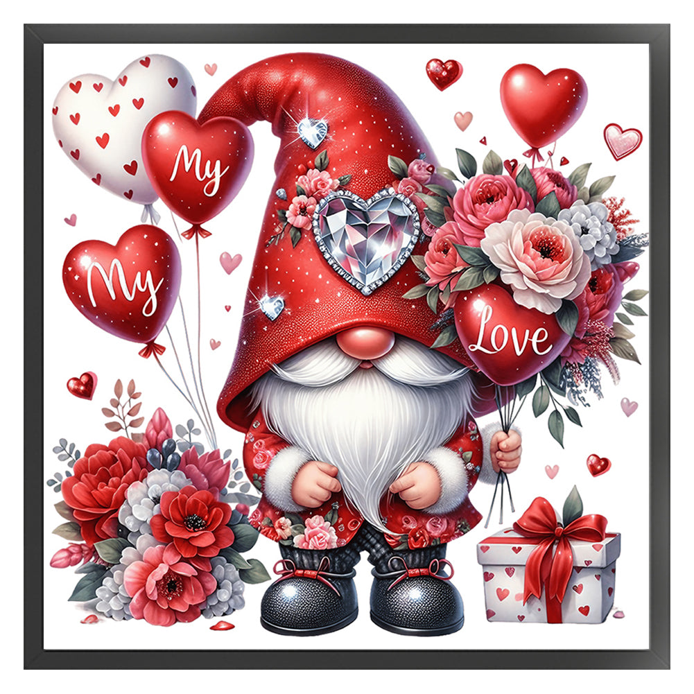 Love Gnome - Full 11CT Stamped Cross Stitch 40x40CM - Huacan