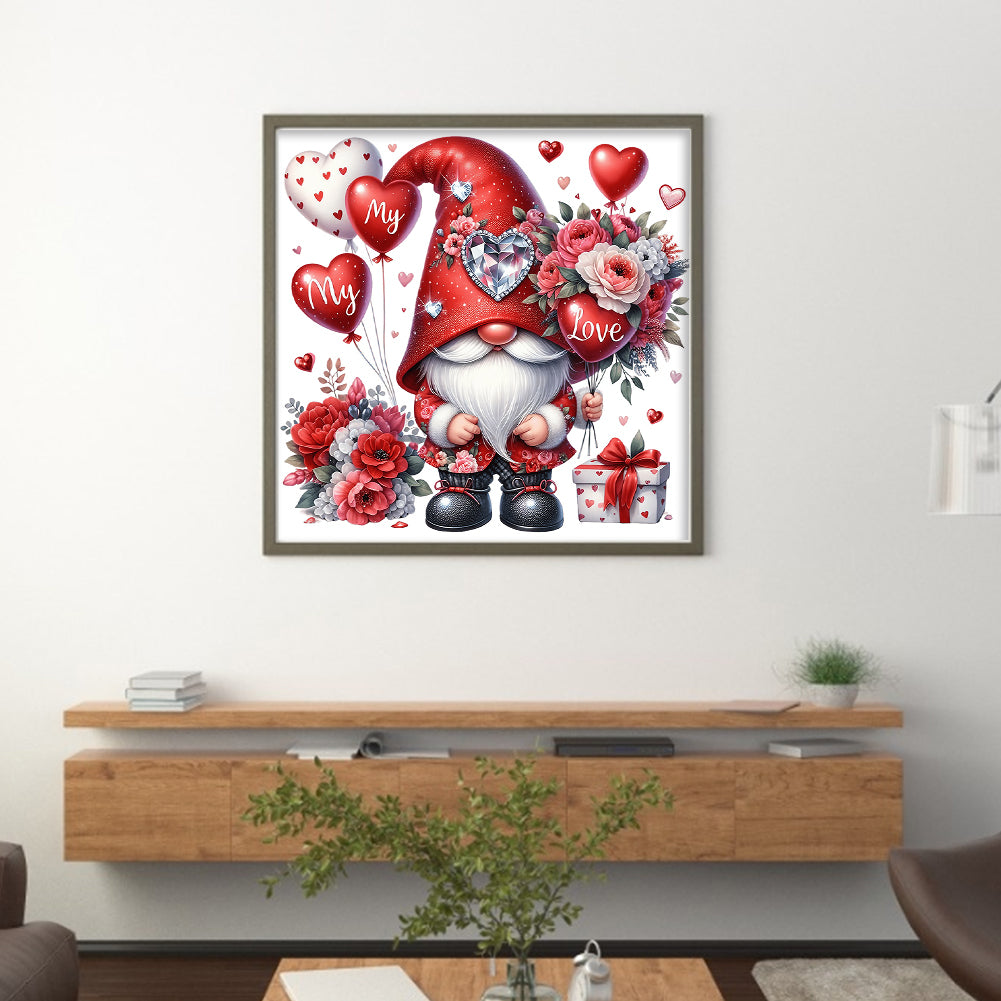 Love Gnome - Full 11CT Stamped Cross Stitch 40x40CM - Huacan