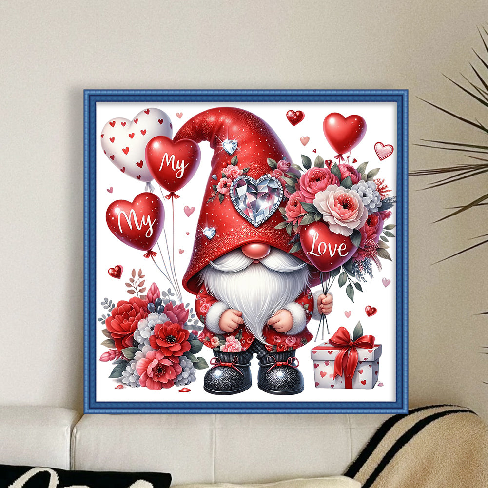 Love Gnome - Full 11CT Stamped Cross Stitch 40x40CM - Huacan