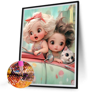 Cute Girl 30*40CM(Picture) Full Square Drill Diamond Painting