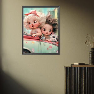 Cute Girl 30*40CM(Picture) Full Square Drill Diamond Painting