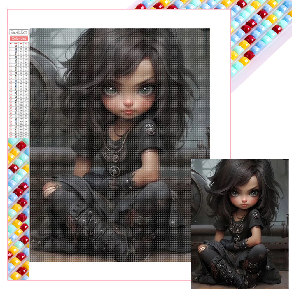 Cute Girl 30*40CM(Picture) Full Square Drill Diamond Painting