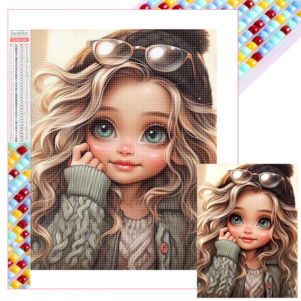 Cute Girl 30*40CM(Picture) Full Square Drill Diamond Painting