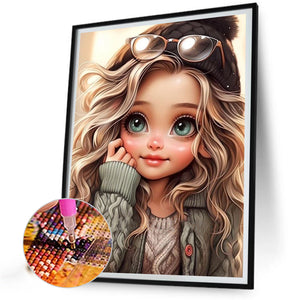 Cute Girl 30*40CM(Picture) Full Square Drill Diamond Painting